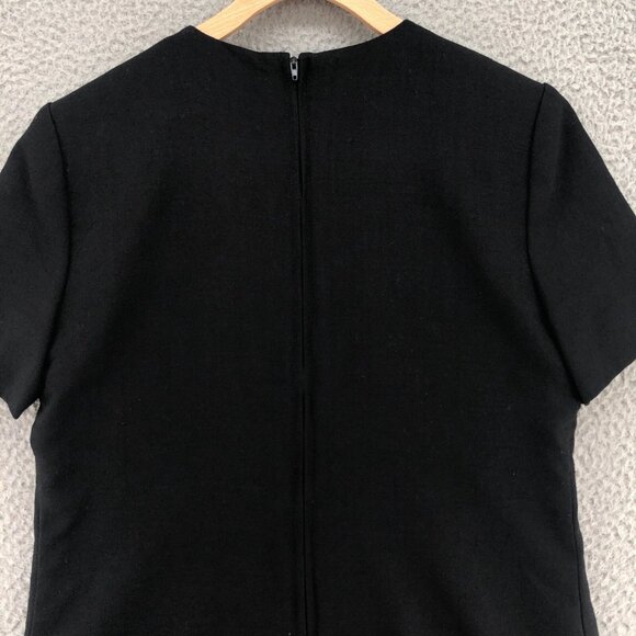 Vintage Jessica Howard Dress Women 8 Black Linen Blend Knee Jacket Animal Button - Picture 4 of 9